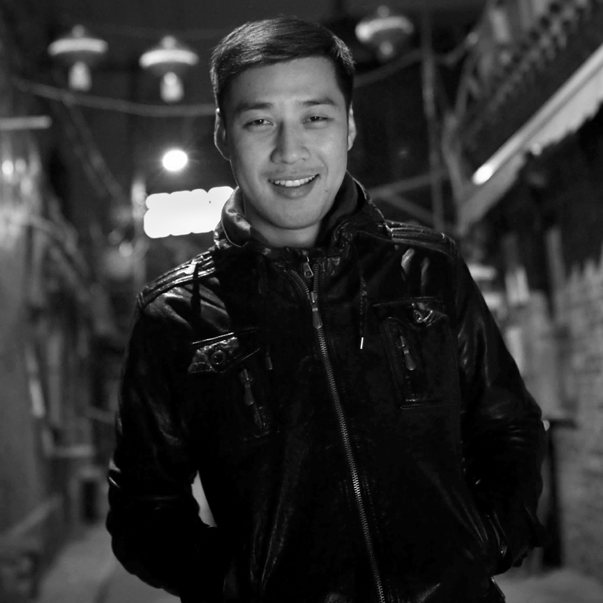  DJ Eddie Lv, photographed down a side street of Nanluoguxiang, Beijing in 2012. 