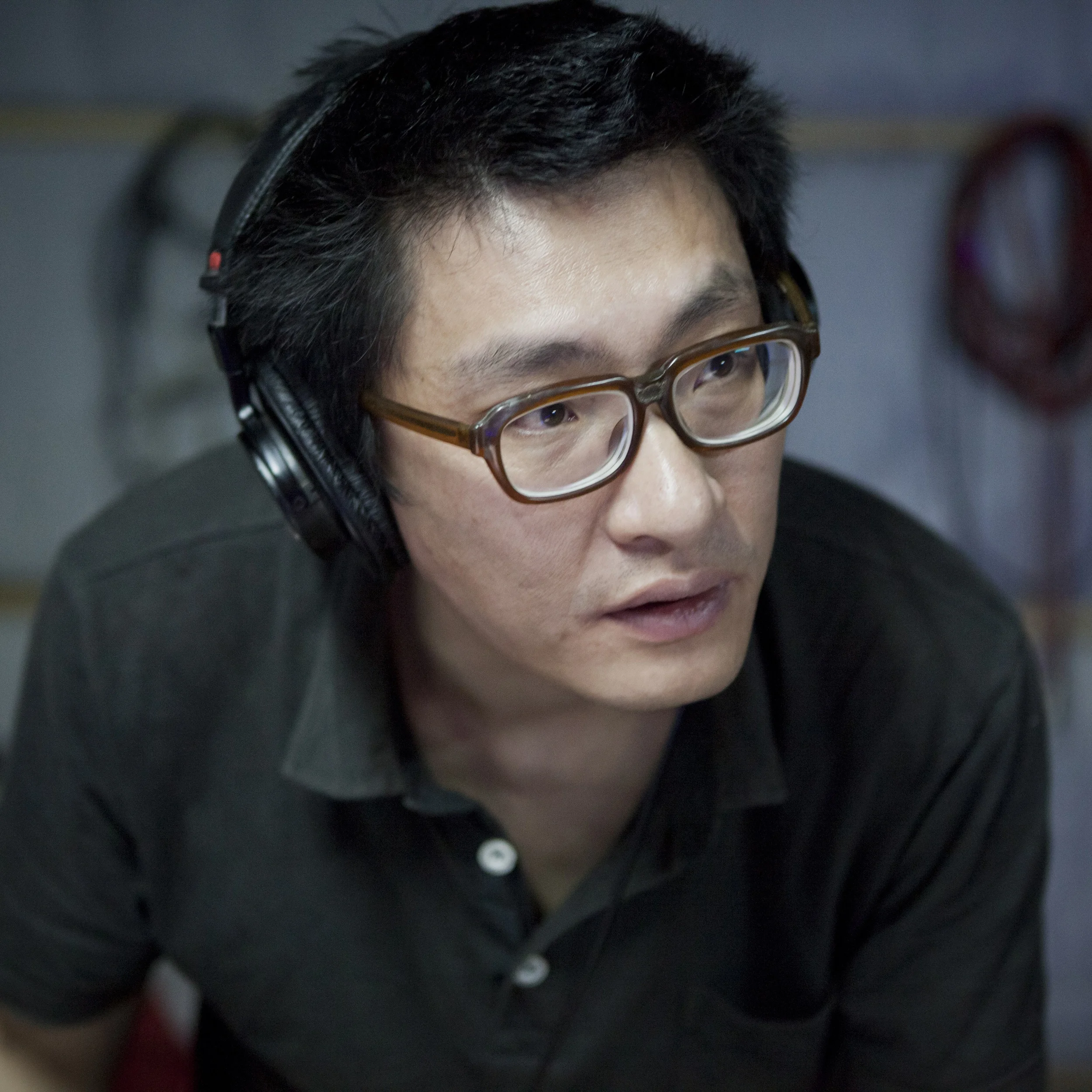  P.K. 14 frontman and music producer Yang Haisong, photographed in his Beijing studio in 2012 for The World of Chinese magazine. 