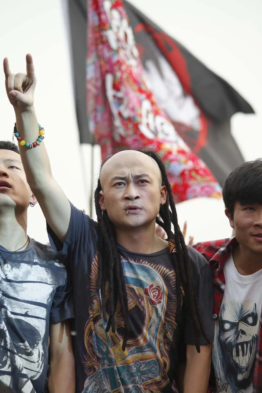  Serious metal lovers abound at Beijing's MIDI Music Festival, 2012.  