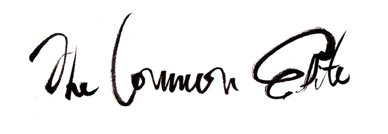 Hand-drawn word mark for thecommonelite.org