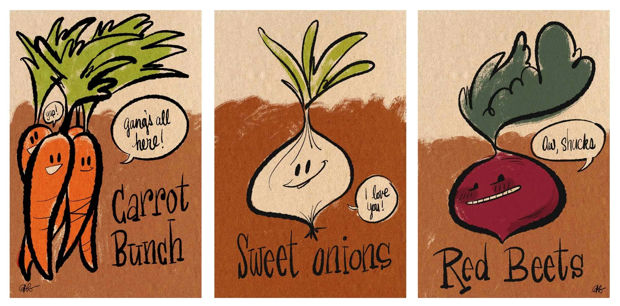 Friendly Veggies: for Charlie's Acre's Farm, ON.