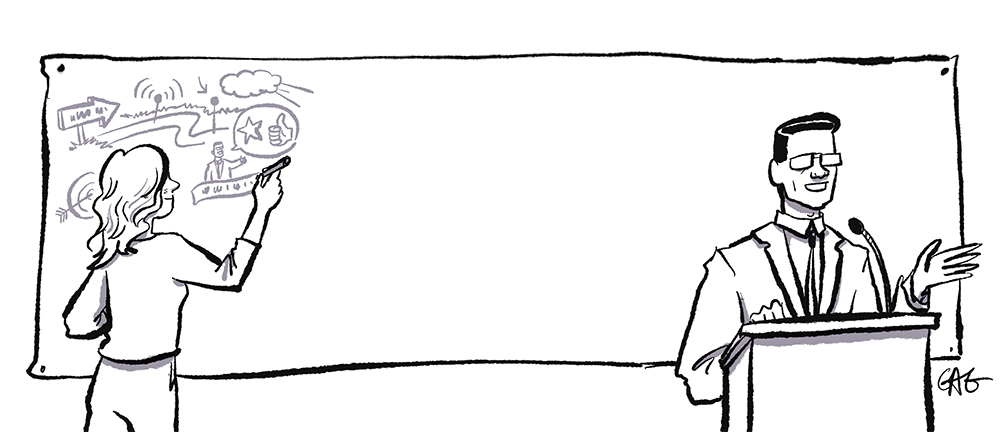 Live graphic recording might look like this at first...