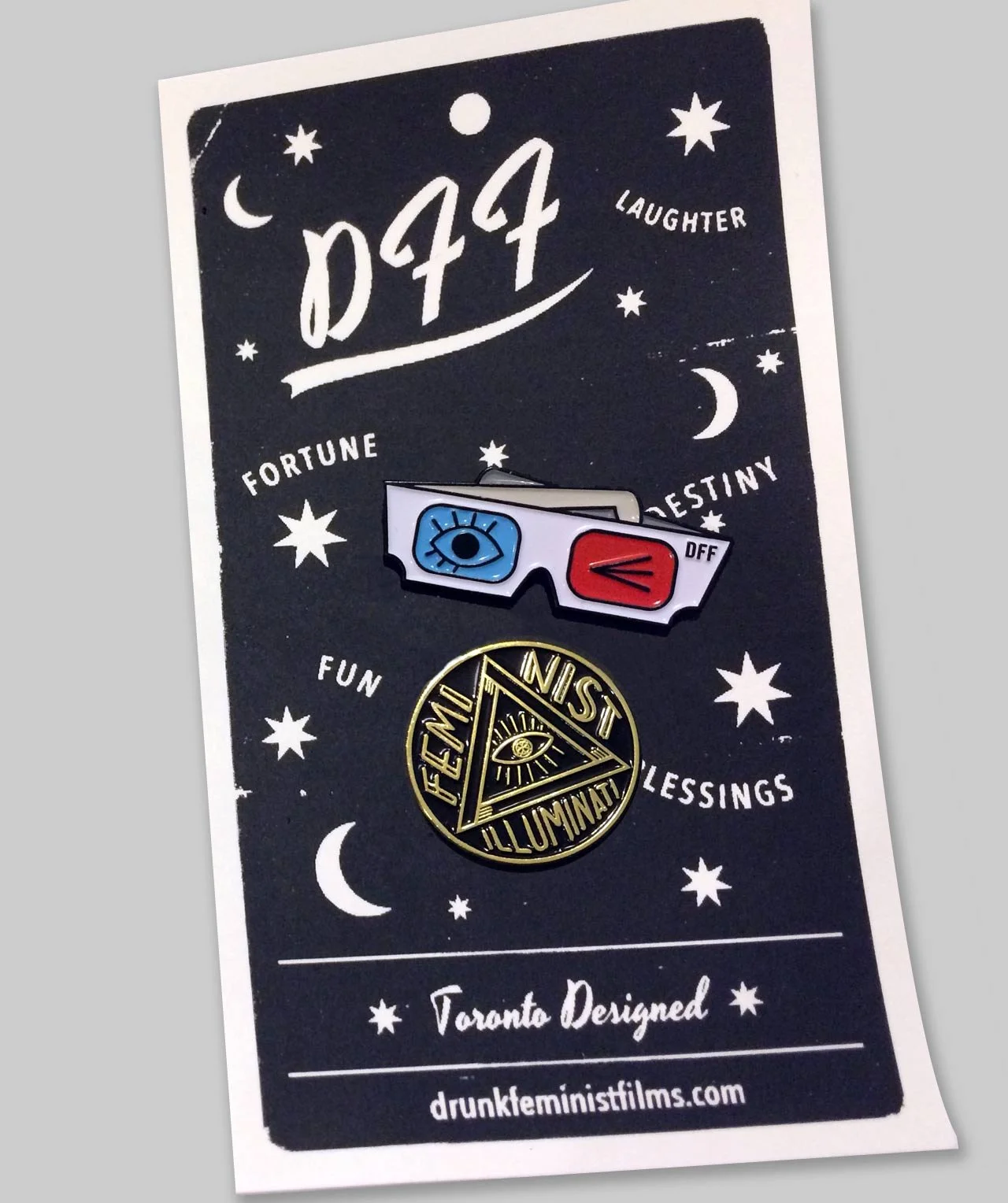 Enamel pins and display card design