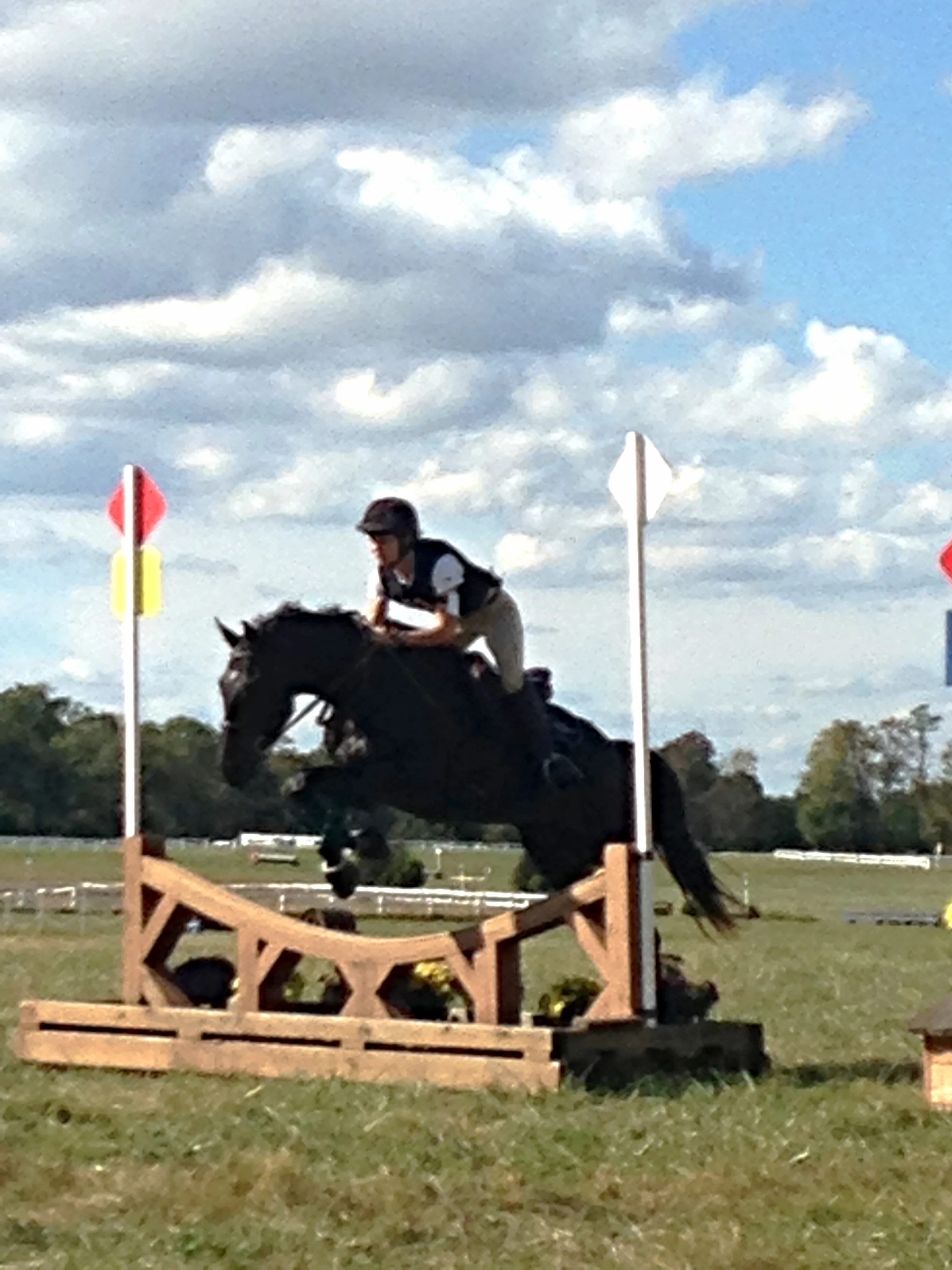 Diaz making a snack of his last xc fence of his very first horse trials, BN division at Seneca Starter