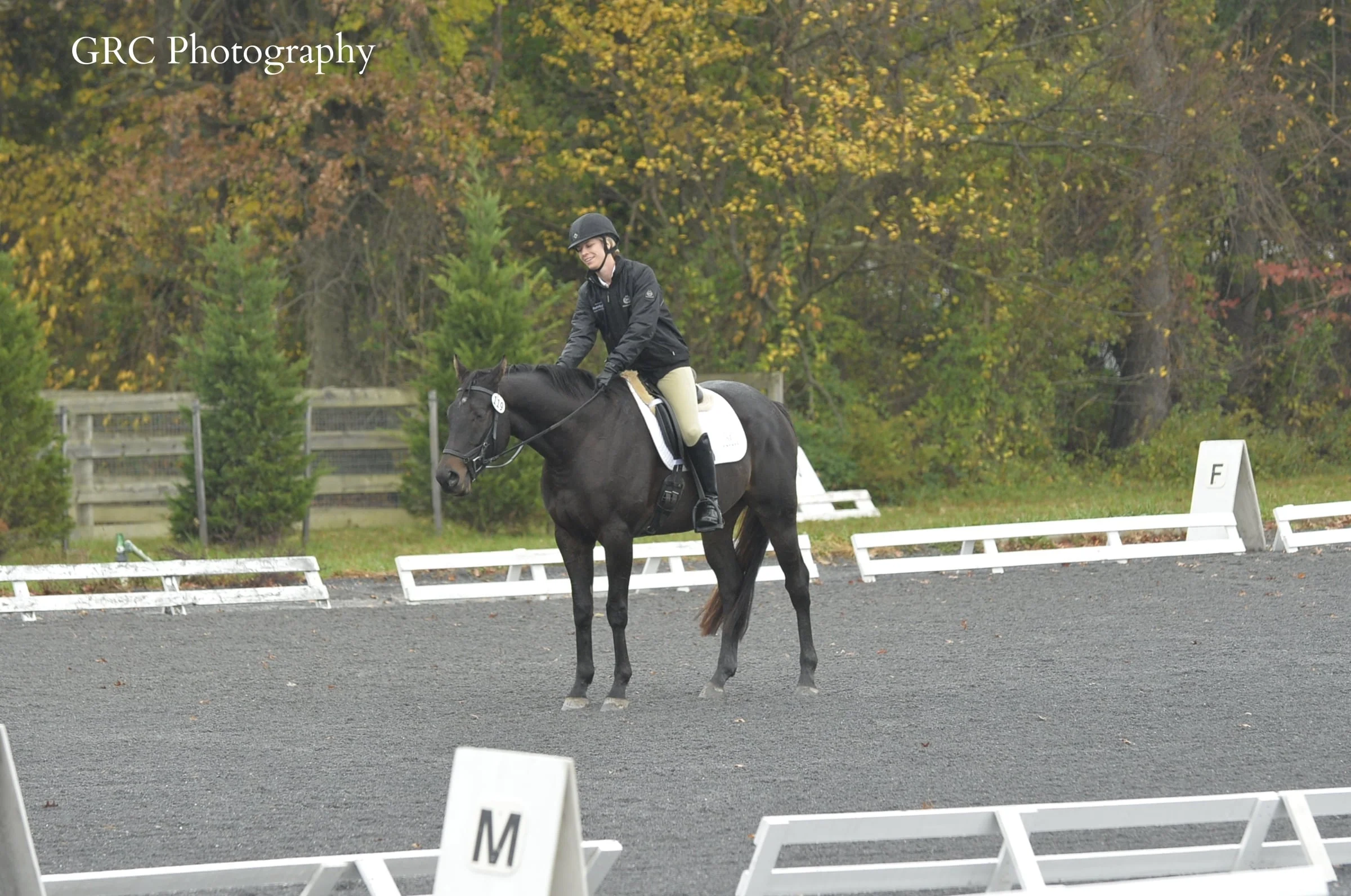 Diaz, after our final salute in dressage, first T/N at Waredaca, Oct 2015