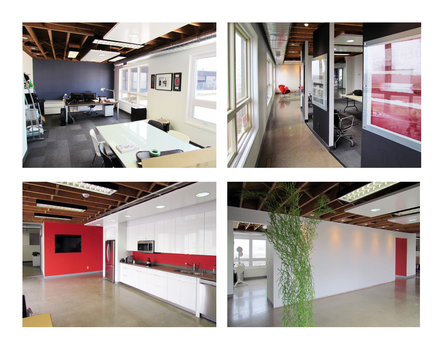 AdamWheelerDesign transformed what was once a bland testing lab warehouse, into a calling card that would house the company’s business of production design, event sales and social networking while maintaining the company’s rock band esthetic. 
