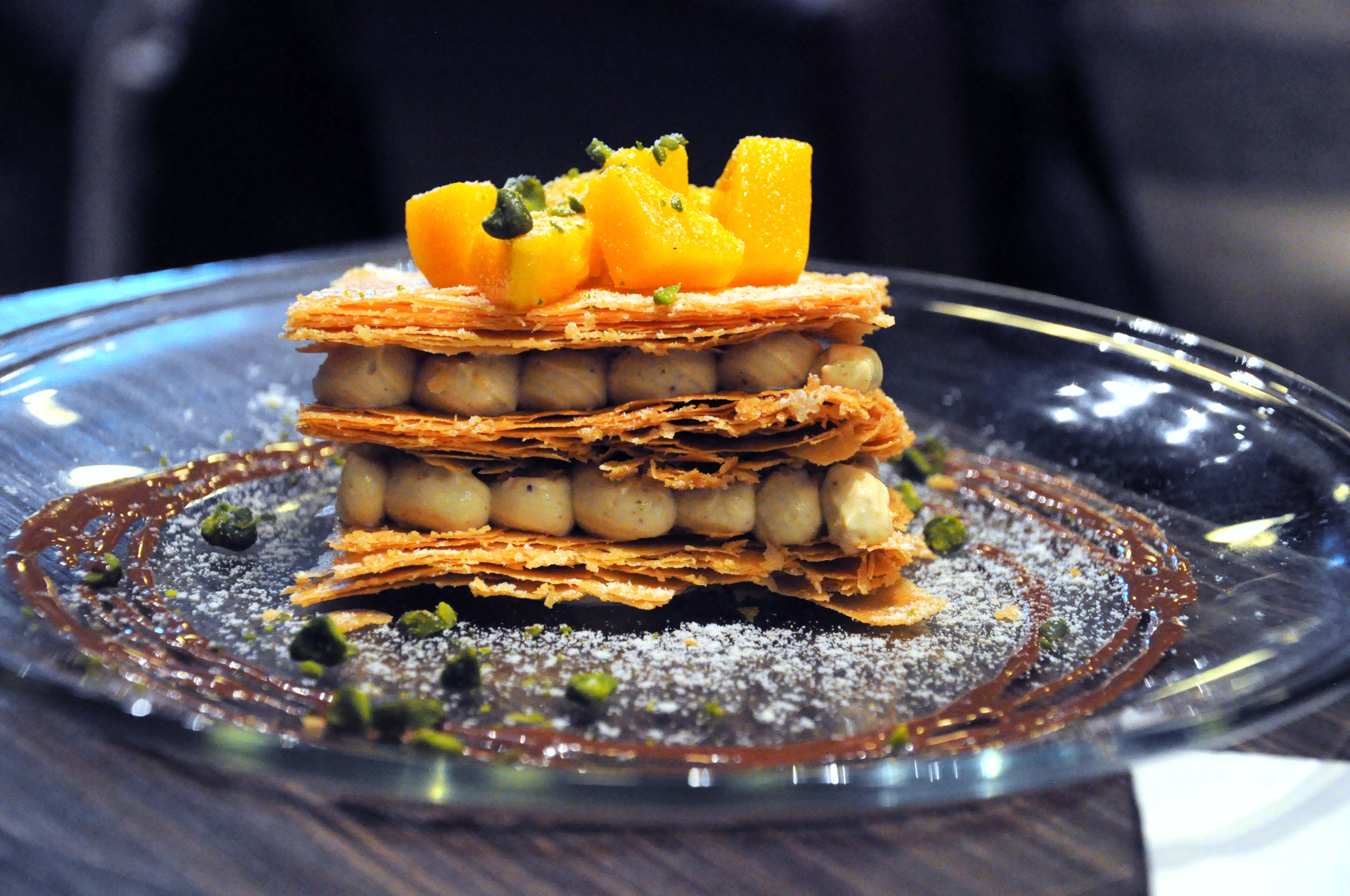  Mango and pistachio cream Napoleon at Ocio 