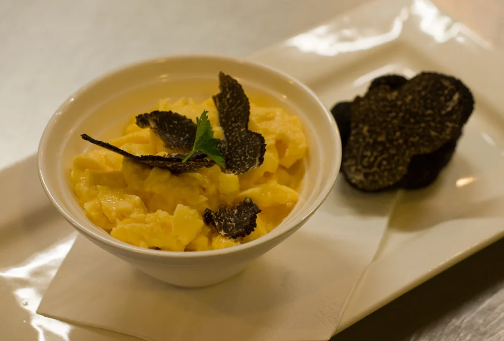 Lark Hill free range eggs with fresh black truffle
