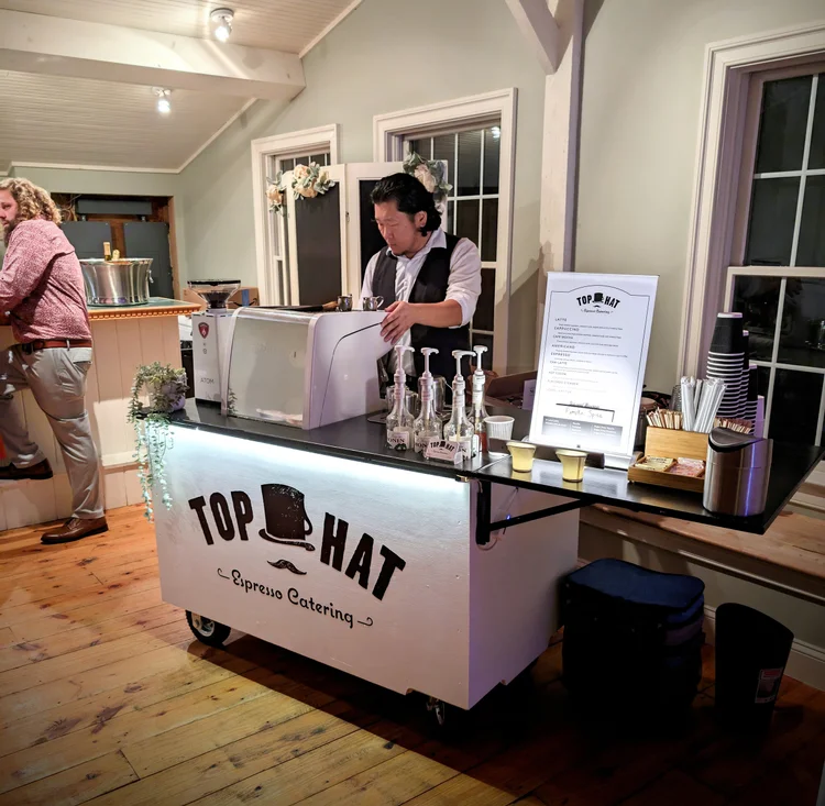 Top Hat Espresso Catering mobile coffee cart and team in Philadelphia, PA