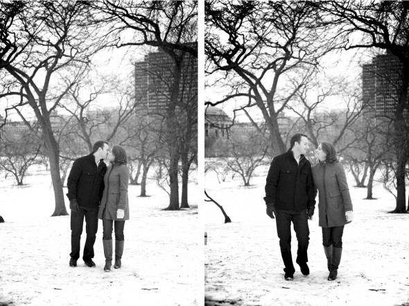 North Pond Winter Engagement Photography