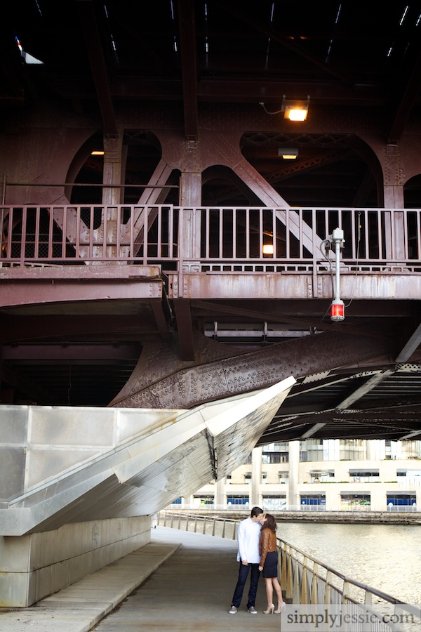 Engagement Photography on Chicago bridges