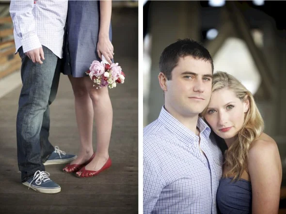 Red shoes engagement photography