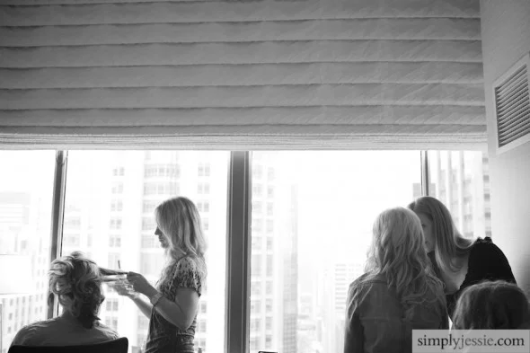 Bride getting ready at Affinia
