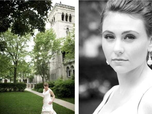 Elegant Chicago bride at St. Clement
