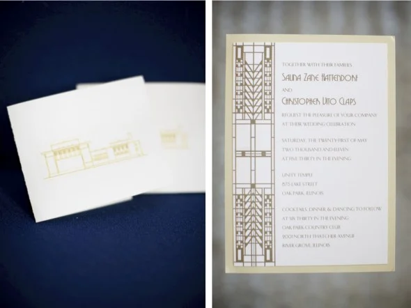 Gold & Cream Modern Wedding Invitations