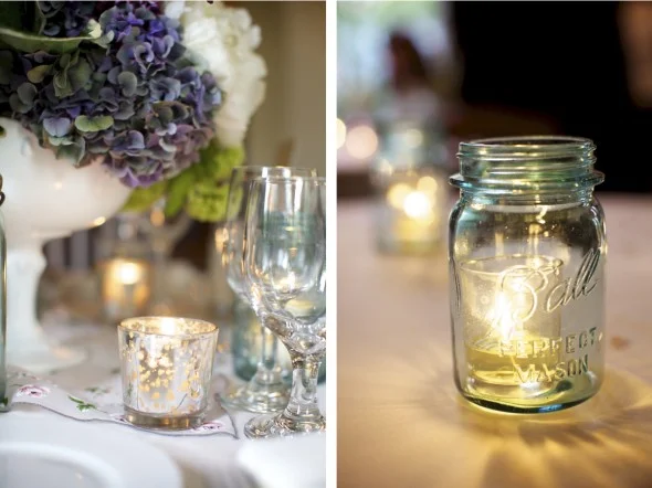 Mercury glass centerpieces