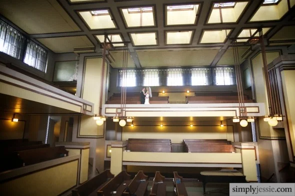 Wedding at Unity Temple in Oak Park