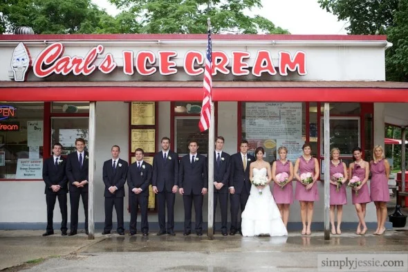 Bridal Party at Ice Cream Parlor