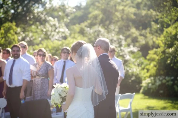 Dad walking bride down aisle