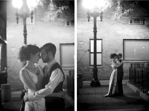 Romantic B&W photos at night