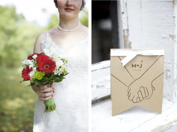 Red bridal bouquet