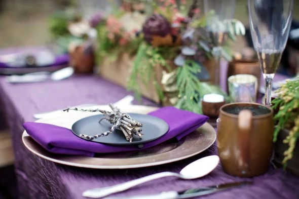 Purple & Gold Table Setting