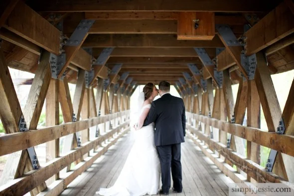 Bride & Groom on bridge