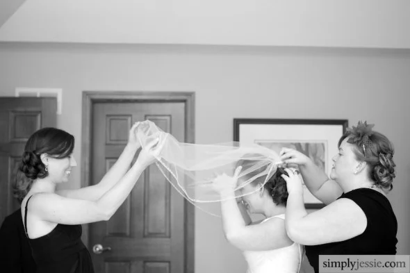Bride getting ready