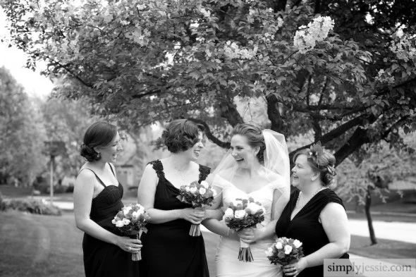 Bride with bridesmaids