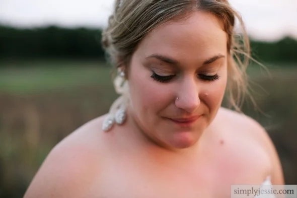 bride at sunset