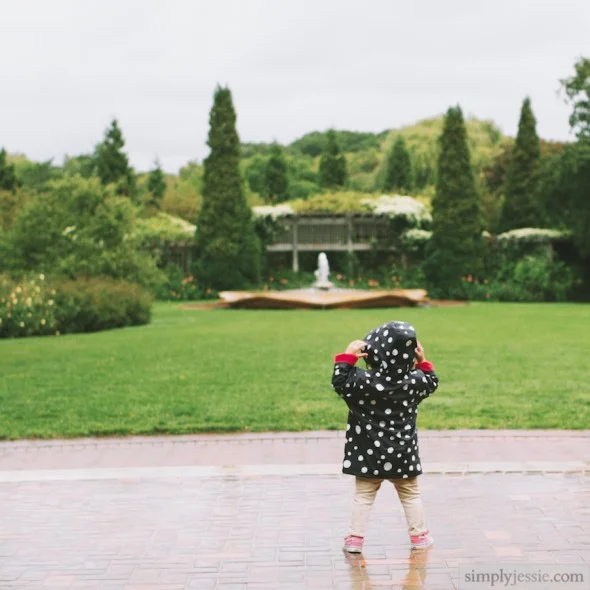 Little girl in raincoat