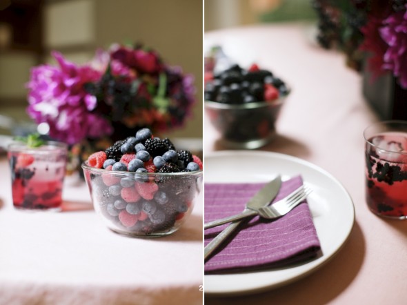 Summer fruit table setting