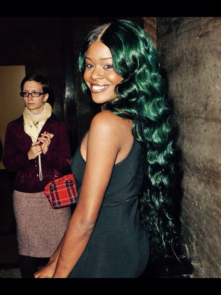 Azealia Banks Is wearing Indique's PURE Wavy 30" with a custom color.