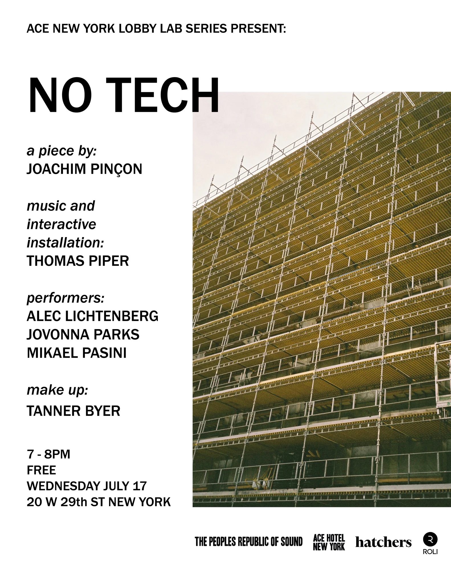 ACE HOTEL New York LOBBY LAB Presents : NO TECH