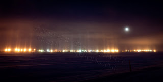 Prudhoe Bay Concert Lights Under the Full Moon