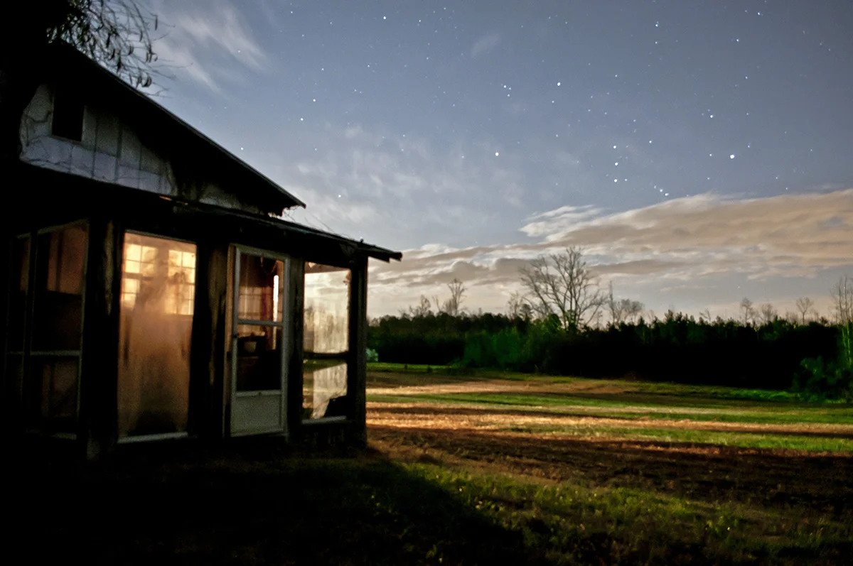 Barn at night
