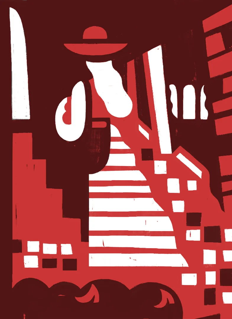 Woman Ascends the Stairs