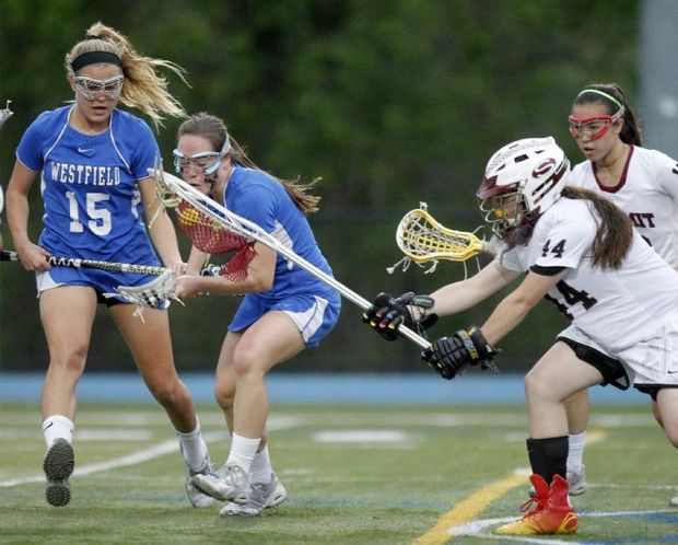 Kady Glynn, right, makes a save against Westfield in the Union County Tournament final. (Aristide Economopoulos/The Star-Ledger)