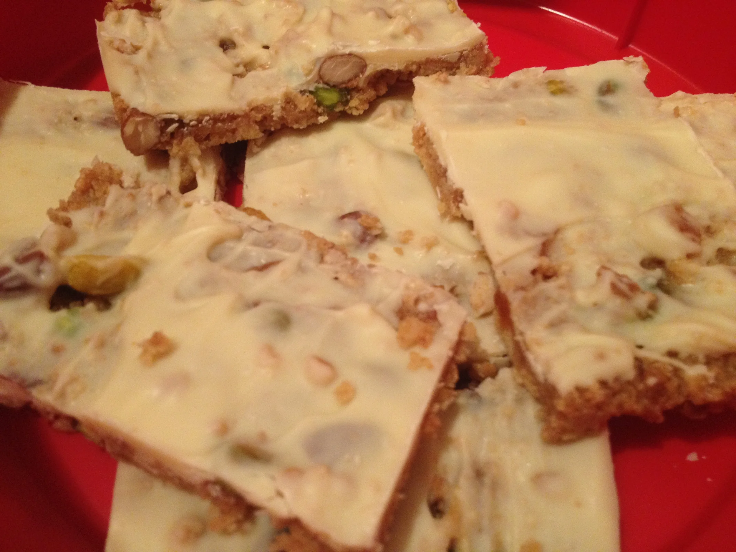 White chocolate and pistachio tiffin
