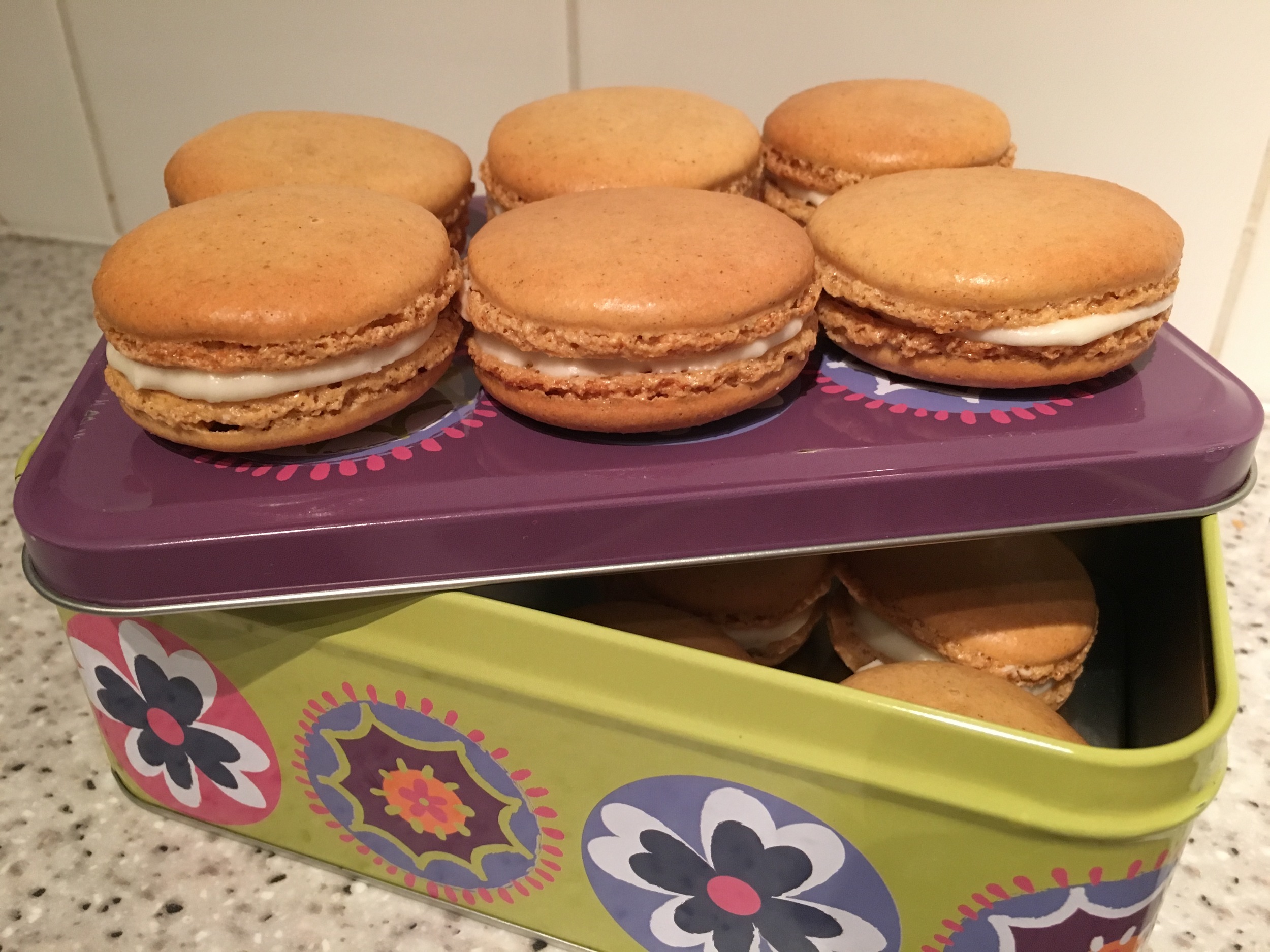 Pumpkin spice macarons