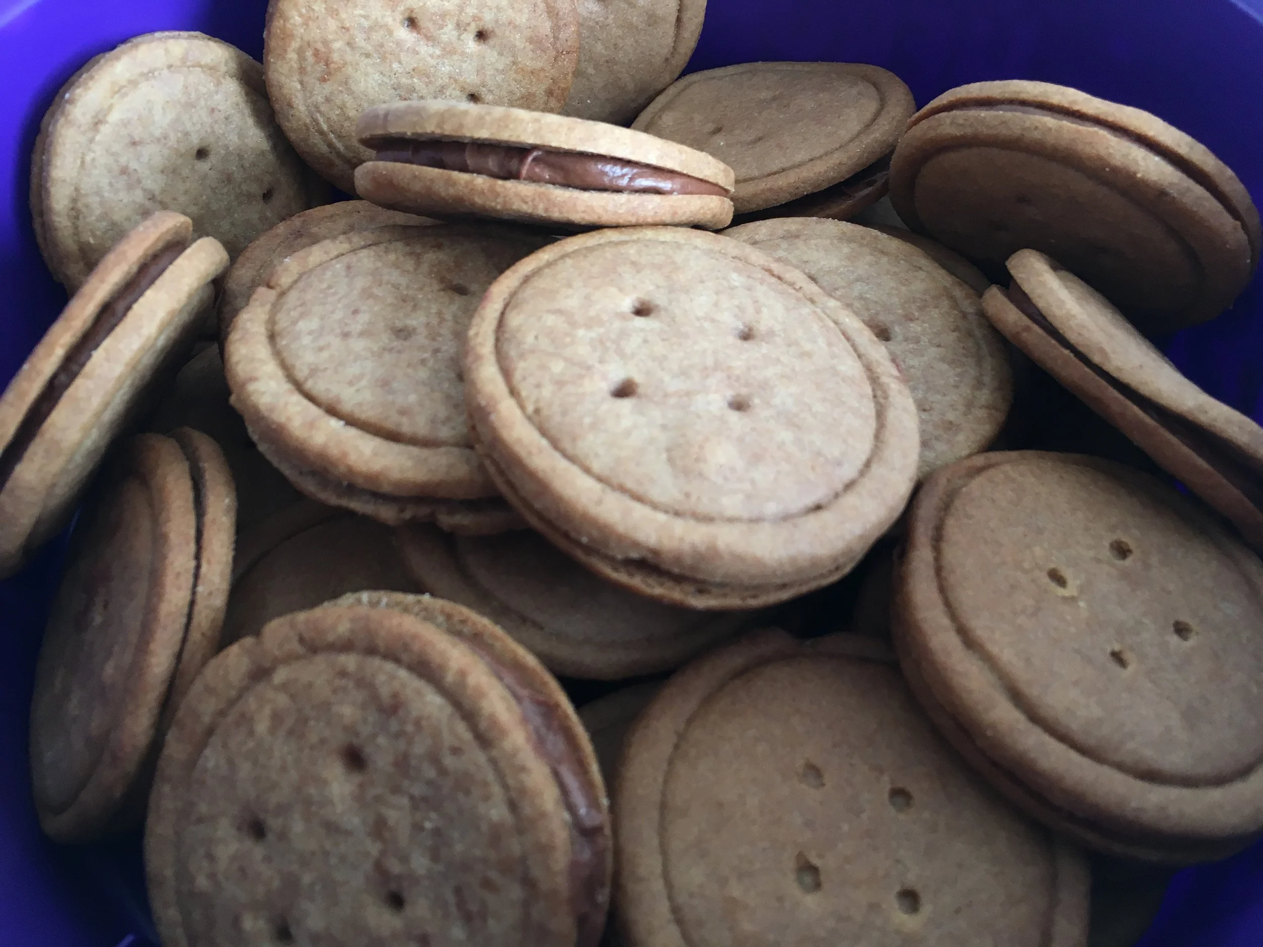 Malted milk sandwich cookies