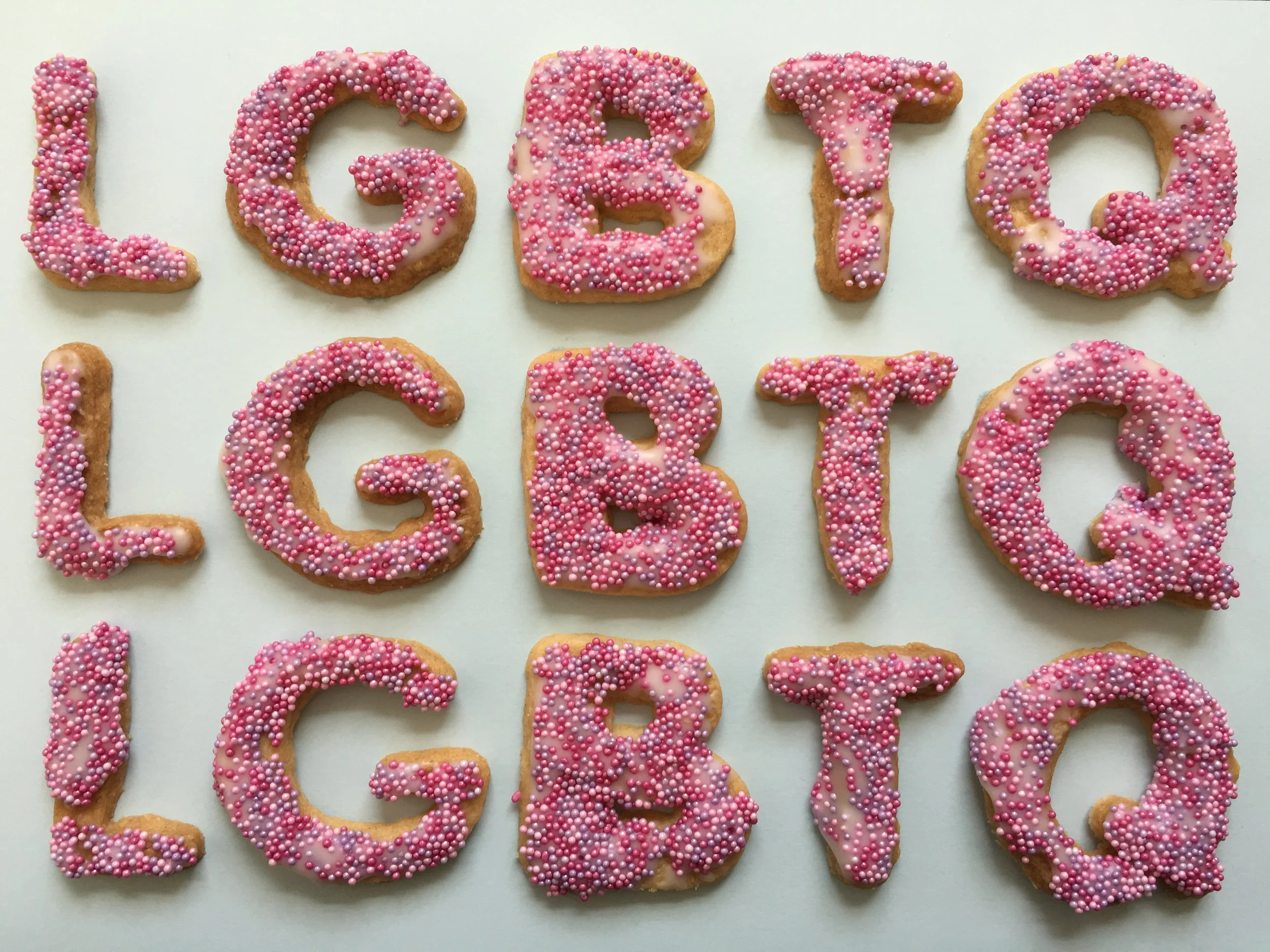 Decorated shortbread for an LGBTQ-themed event