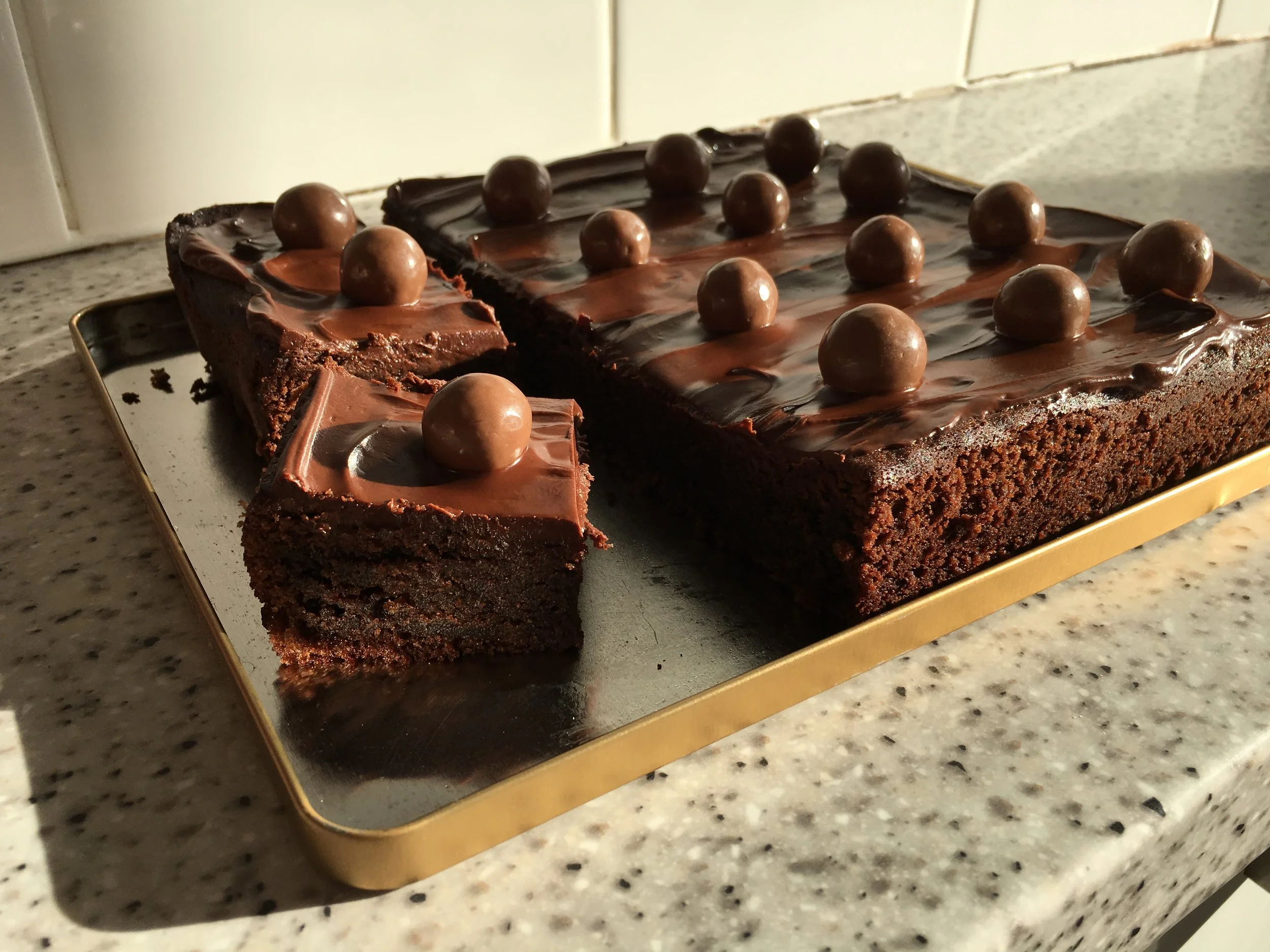 Malted milk chocolate cake