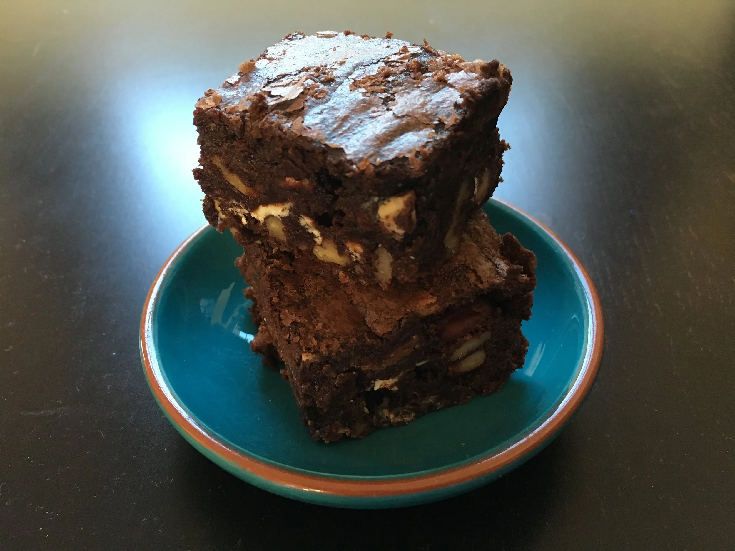 Double chocolate and pecan brownies