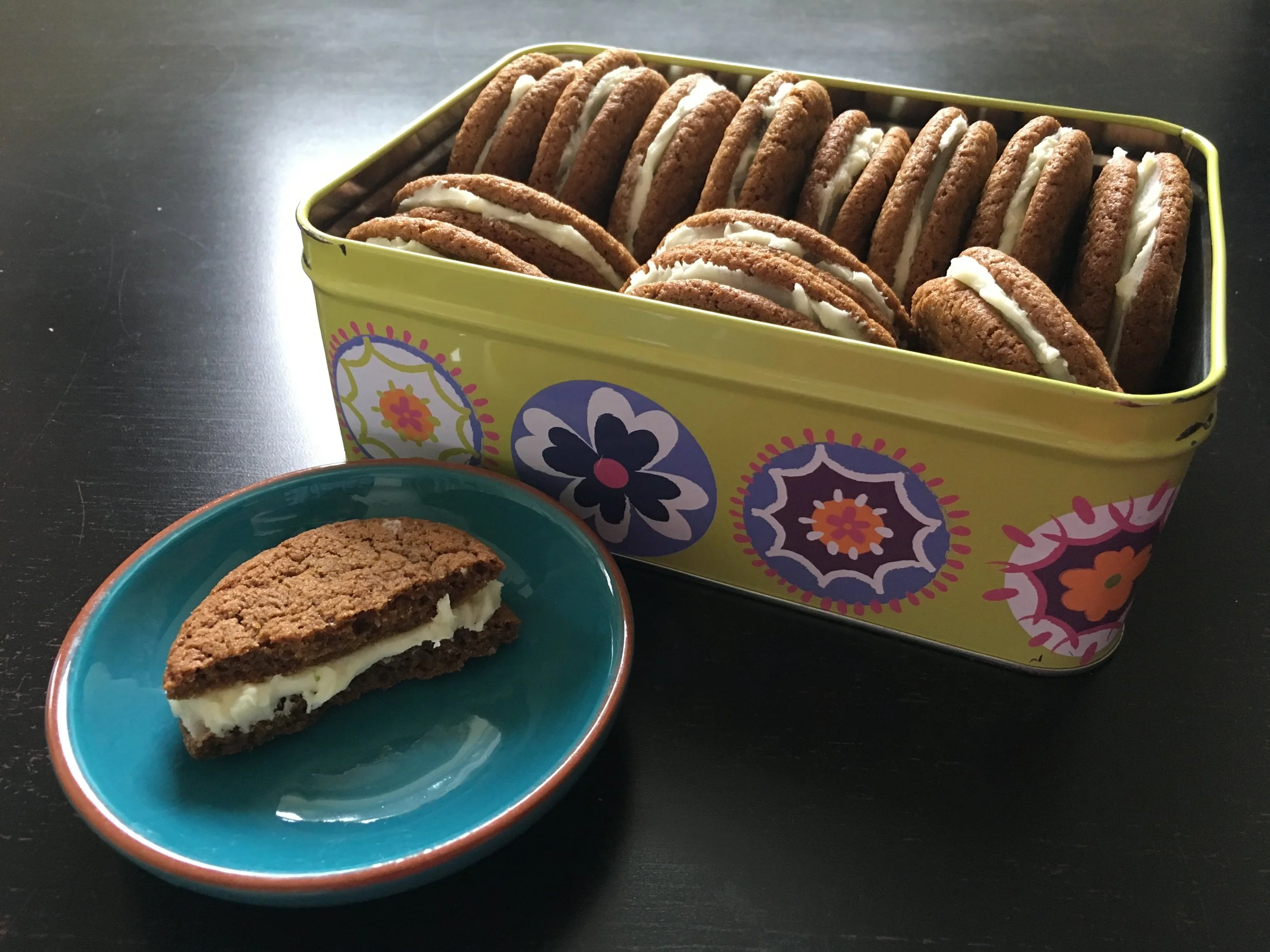 Ginger lime sandwich cookies