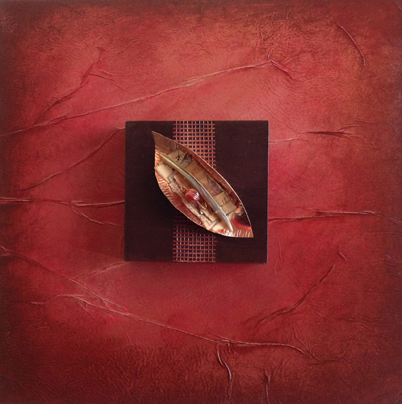 Memories in Copper (12" square on wood)