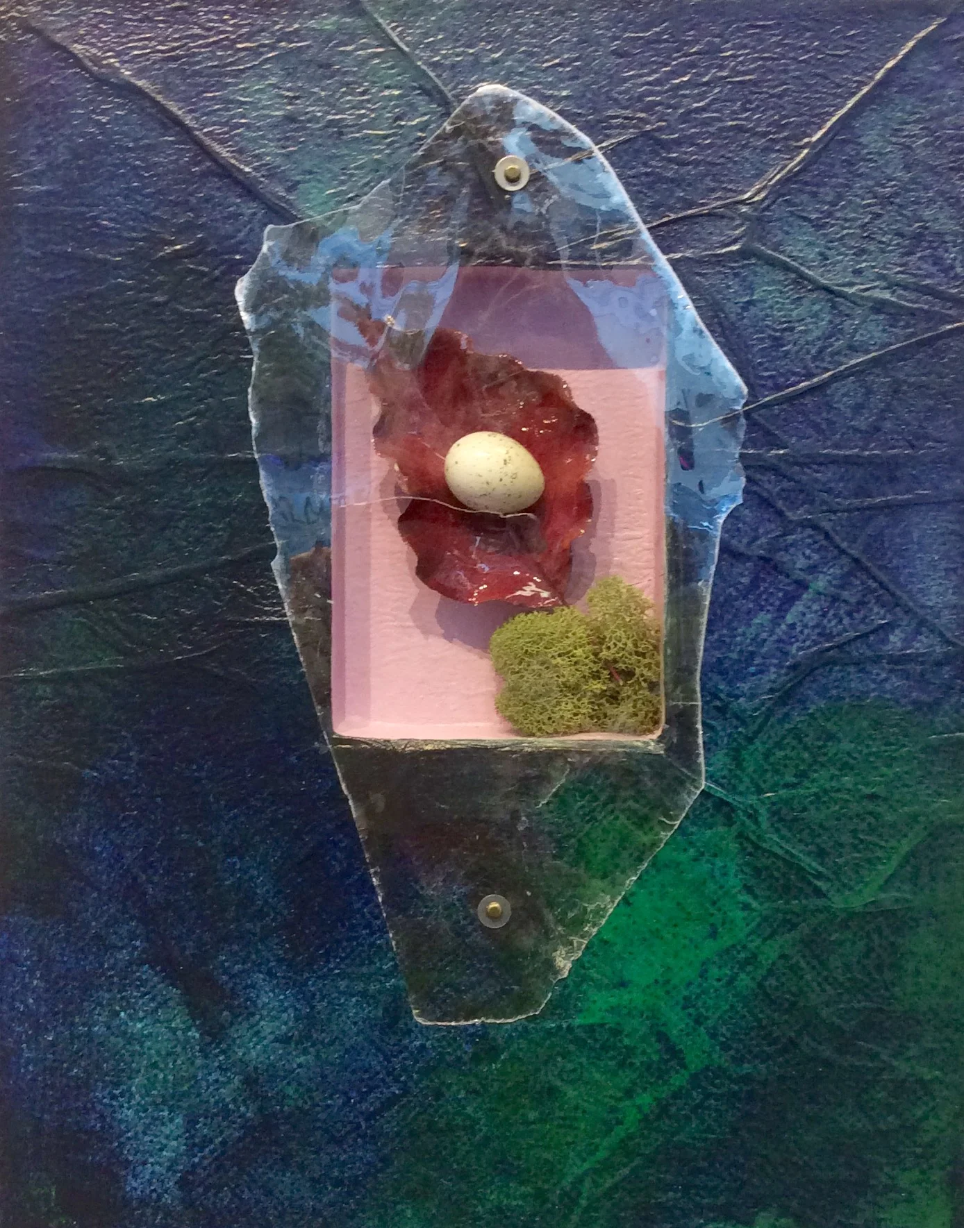 Swept Away (11x14" on canvas with found objects)