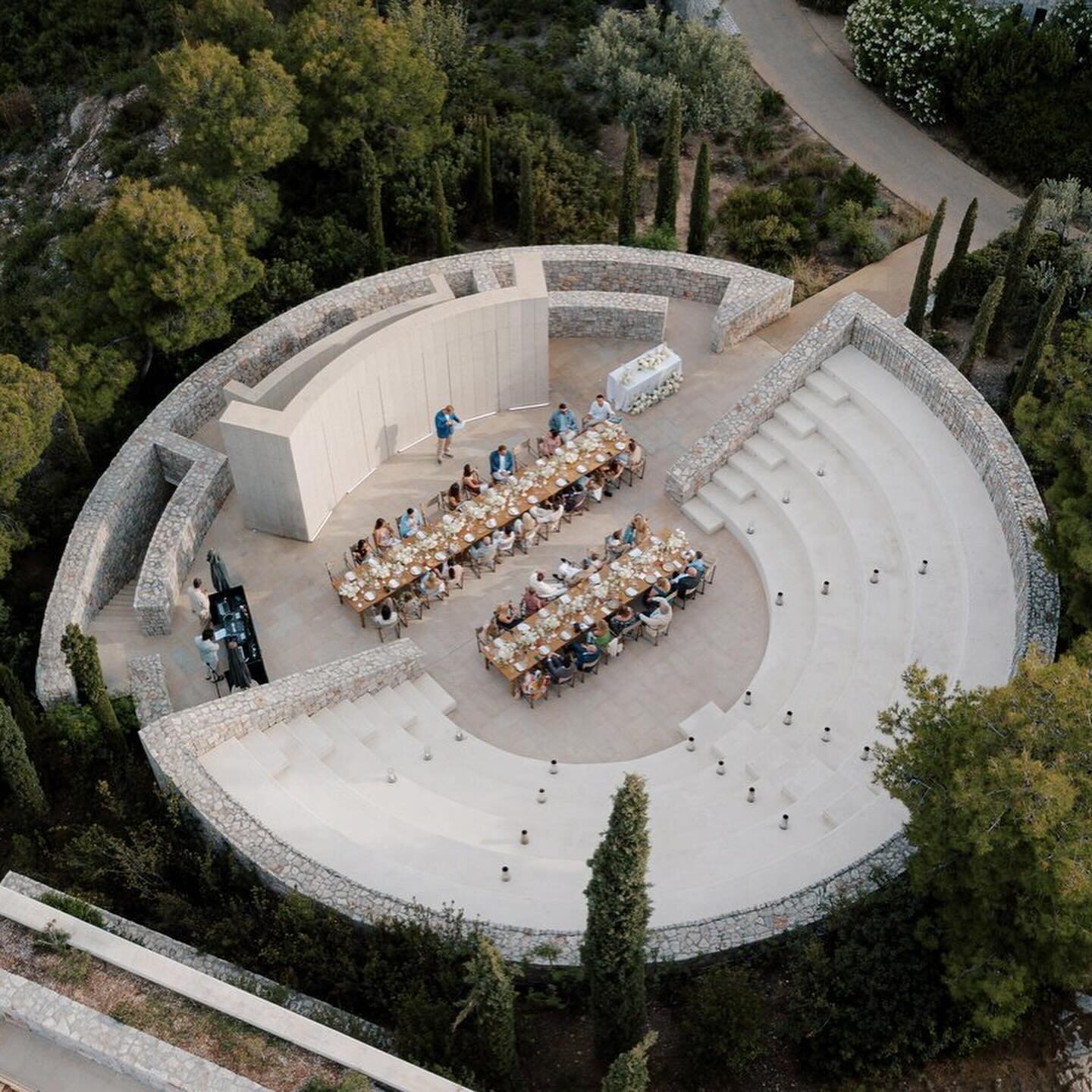 &lsquo;Tis not every day you get to have guests dine in a Greek amphitheater. True story: it poured right before this dinner and everyone tried to make me move it to a villa inside and I was like OH HELL NO. We may or may not have mopped to make this