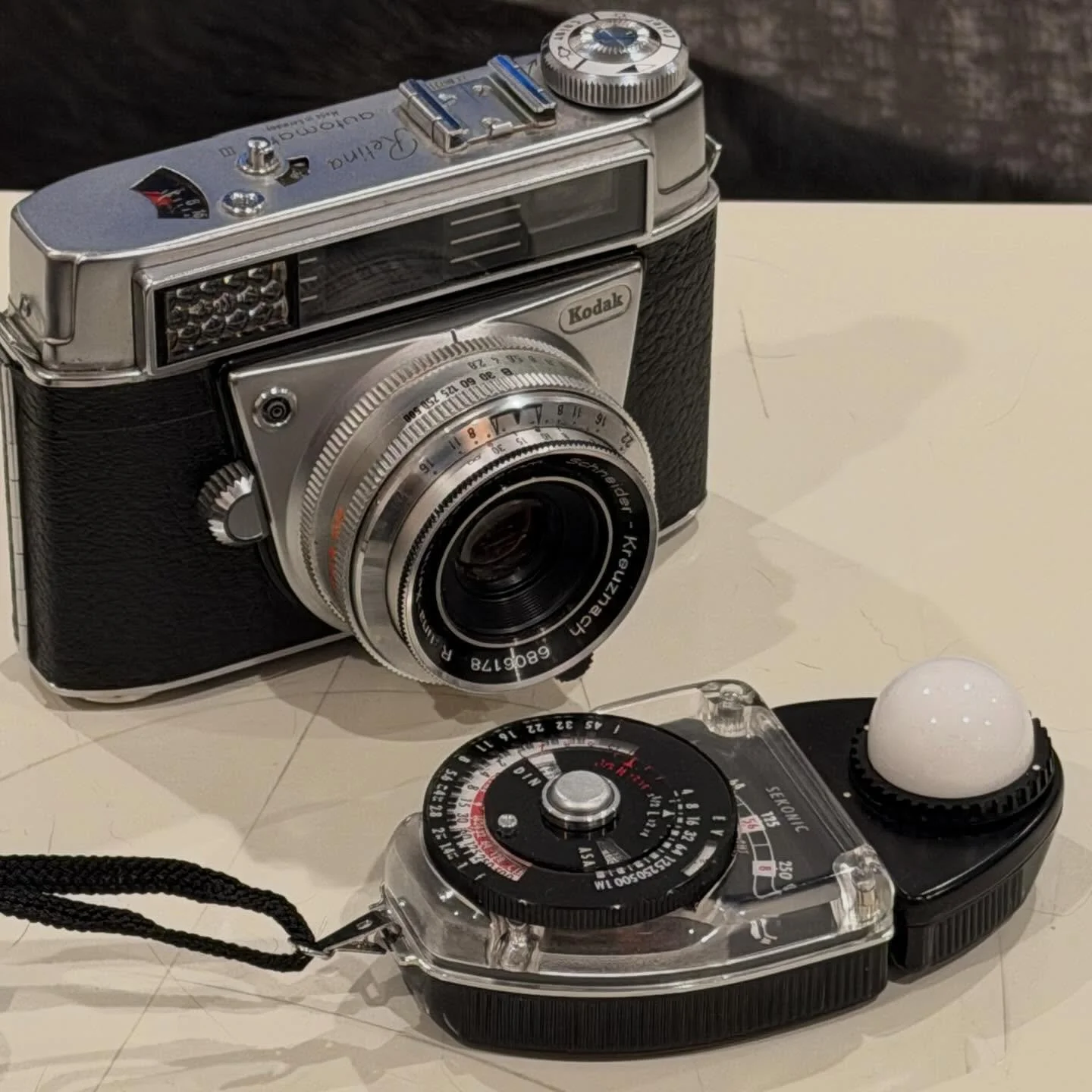 Going to experiment a little so stay tuned. This is my dads og @kodak Retina Automatic III camera (early 1960&rsquo;s) which seems to still be in great shape. Plus I picked up a used @sekonicglobal light meter from @uniquephoto - I want to connect to