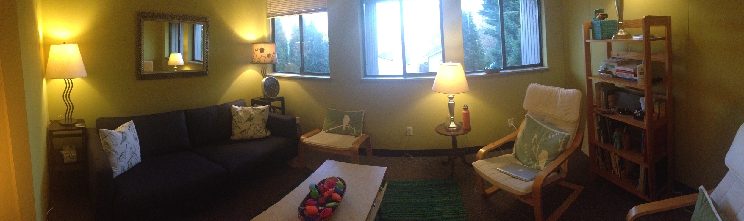 This is a panoramic shot of the inside of my office. 